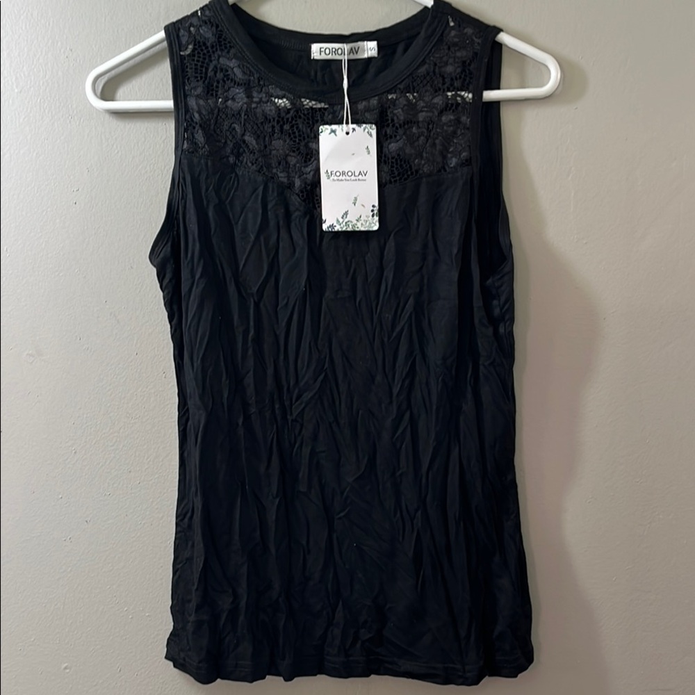 Black Lace Tank Top